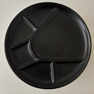 6 Black Sushi Circle Plates